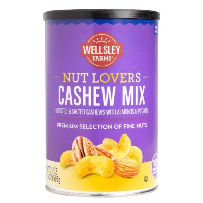 Wellsley Farms, Nut Lovers, Roasted & Salted Cashew with Almond & Pecans Lovers Mix, 21 oz.