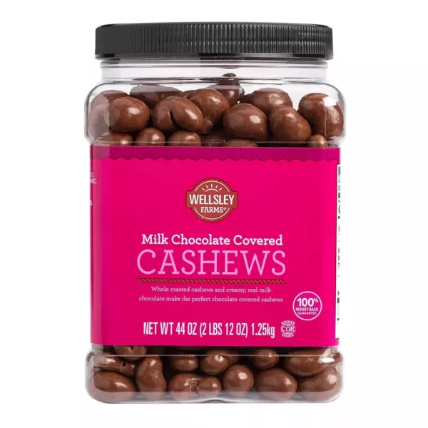 Wellsley Farms, Creamy Real Milk Chocolate Covered Whole Roasted Cashews, 44 oz.
